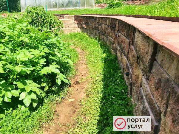 Фото Устройство подпорной стены