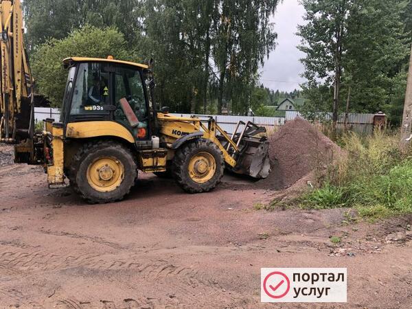 Фото Услуги экскаватора-погрузчика.