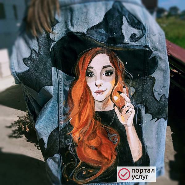 Фото Роспись одежды.Рисунки на джинсовке