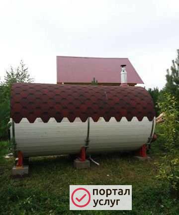 Фото Строительство бани бочки