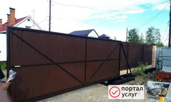 Фото Забор и откатные ворота