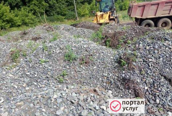 Фото Гравий, плиты бетонные