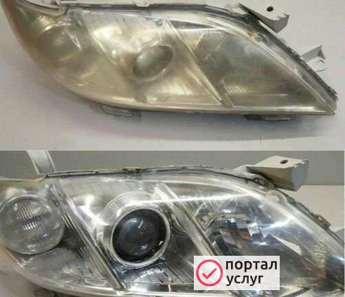 Фото Полировка пластиковых фар