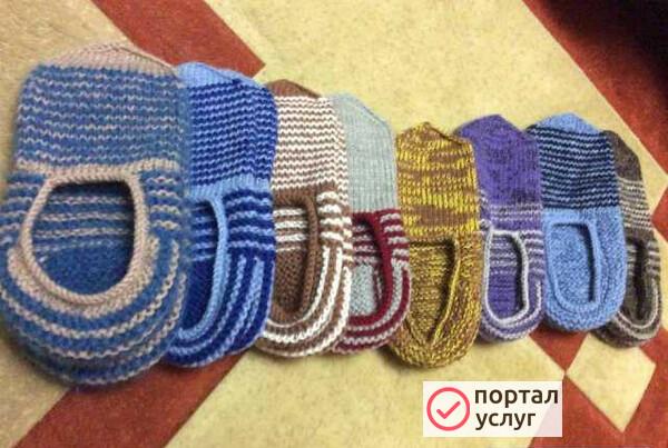 Фото Вязаные тапочки
