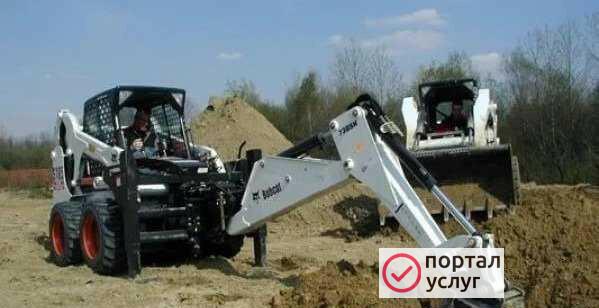Фото Работы минитрактором бобкет, бобкат, bobcat