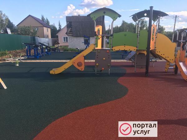 Фото Укладка резиновой крошки