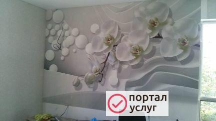 Фото Поклейка обоев