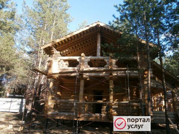 Фото шлифовка ,окраска срубов ,бань,домов
