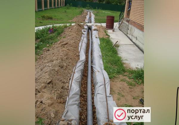 Фото Дренаж участка, спил деревьев 