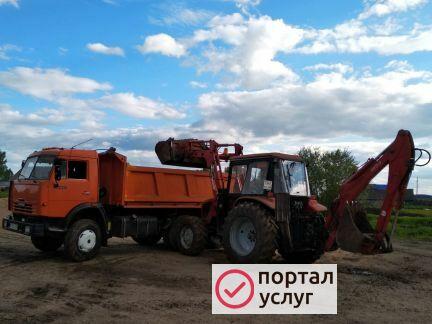 Фото Камаз самосвал, экскаватор-погрузчики,бур
