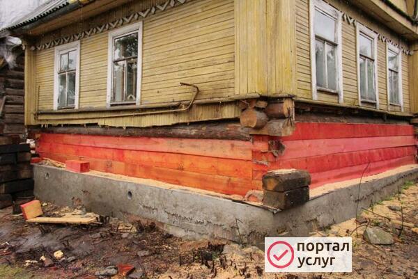 Фото Подъем домов в Череповце ремонт фундамента