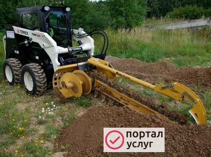 Фото Копаем траншеи Барой(траншеекопатель ).Экскаватом