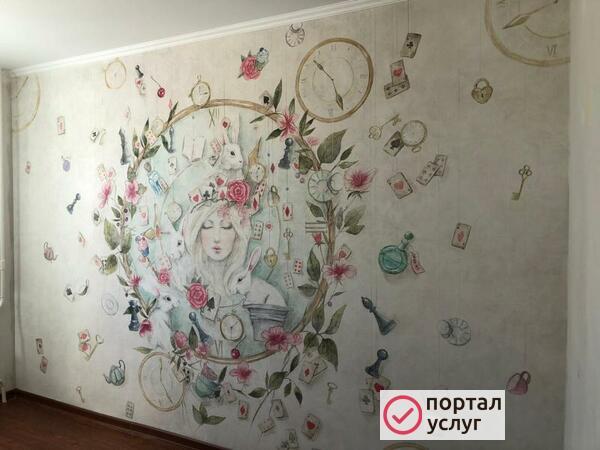 Фото Поклейка обоев