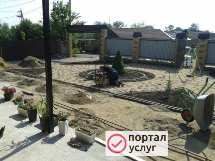 Фото Укладка тротуарной плитки