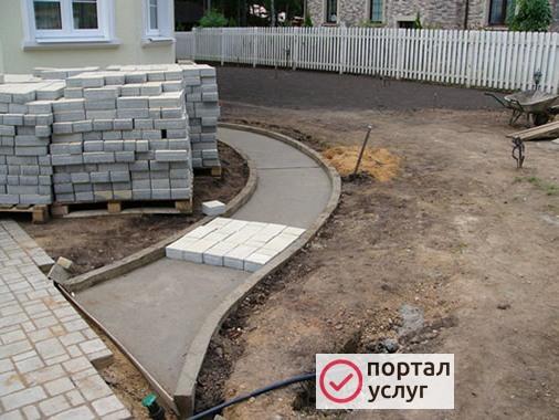 Фото Укладка тротуарной плитки