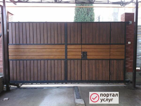 Фото Откатные ворота с автоматикой и без