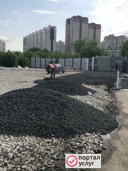 Фото Укладка асфальтовой крошки 
