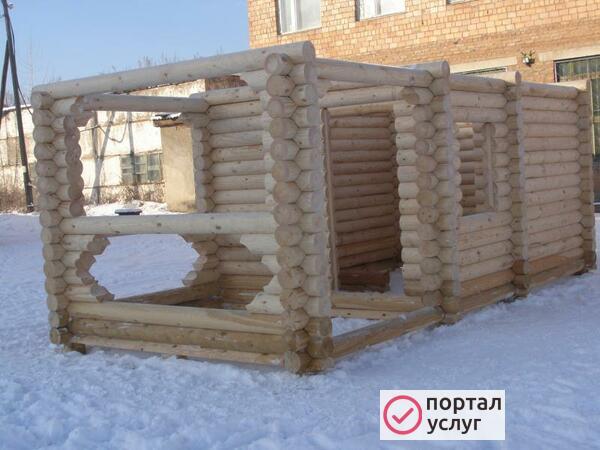 Фото Дома и срубы из оцилиндрованного бревна.