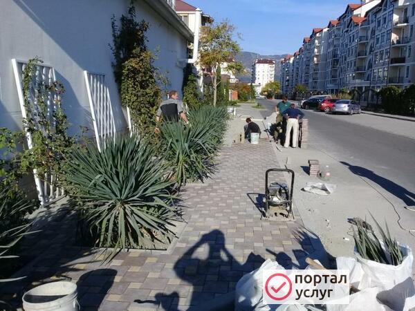 Фото Укладка тротуарной плитки 