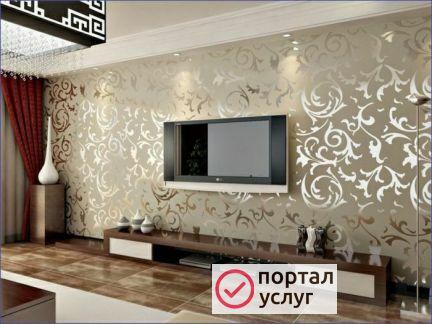Фото Оклейка обоями