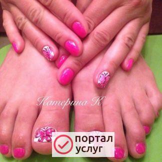 Фото Шеллак, педикюр, оформление бровей