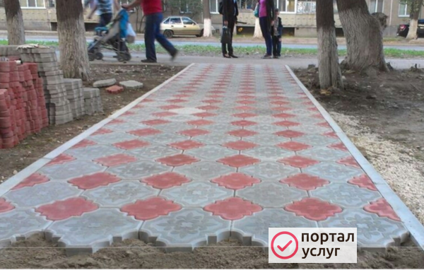 Фото Укладка брусчатки