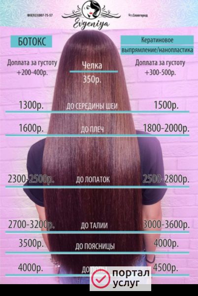 Фото Кератиновое выпрямление/ботокс волос