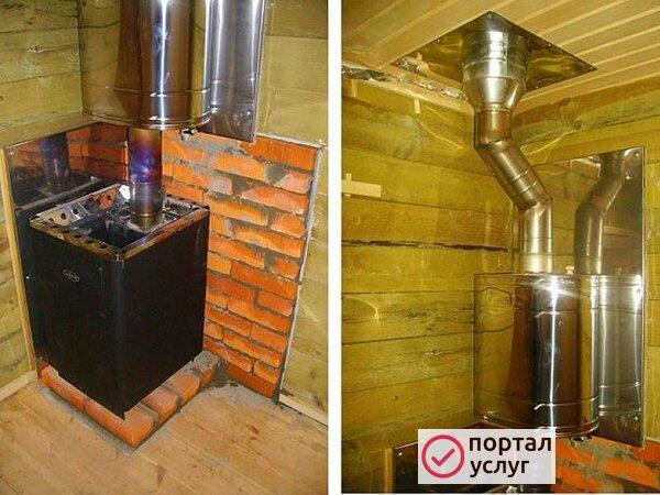 Фото Установка печи в баню