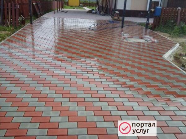 Фото Укладка тротуарной плитки