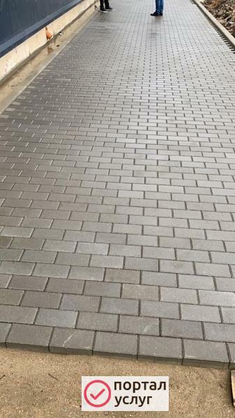 Фото Укладка тротуарной плитки, благоустройство 