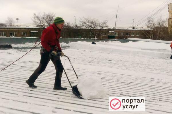 Фото Уборка снега с крыш