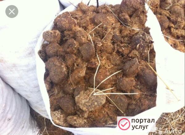 Фото Конский навоз в мешках
