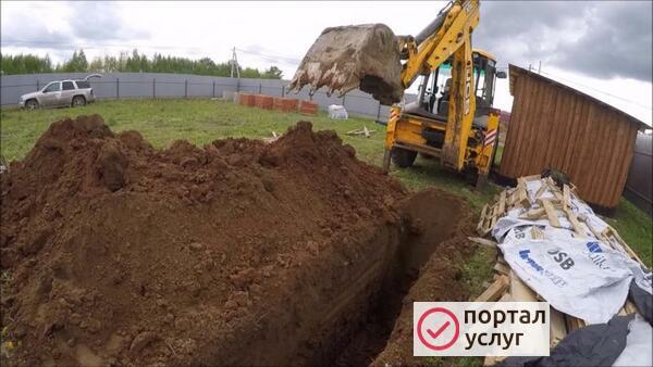 Фото Копка  траншей экскаватором