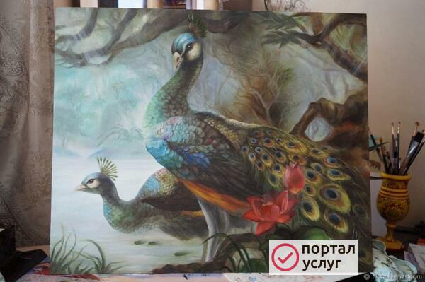 Фото Картина маслом в интерьер 