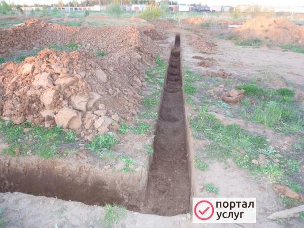 Фото Выкопать траншею под водопровод, кабель 