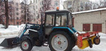 Уборка снега, трактор мтз(погрузчик, щётка,дробилк