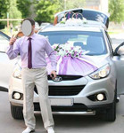 Свадебное украшение на машину