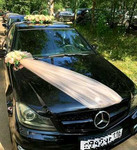 Свадебное украшение на машину в нежном цвете
