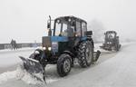 Уборка снега трактором МТЗ щетка