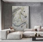 Картина маслом на холсте «Белая лошадь»
