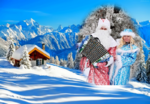 Дед мороз с гармонью и Снегурочка