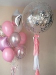 Розовые гелиевые шары для девочки