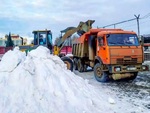 Уборка снега тракторами / Вывоз снега самосвалами